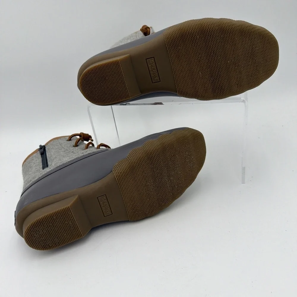 Sperry‎ Top Sider Gray Wool Duck Boots Waterproof Thinsulate Warm Womens 6M
